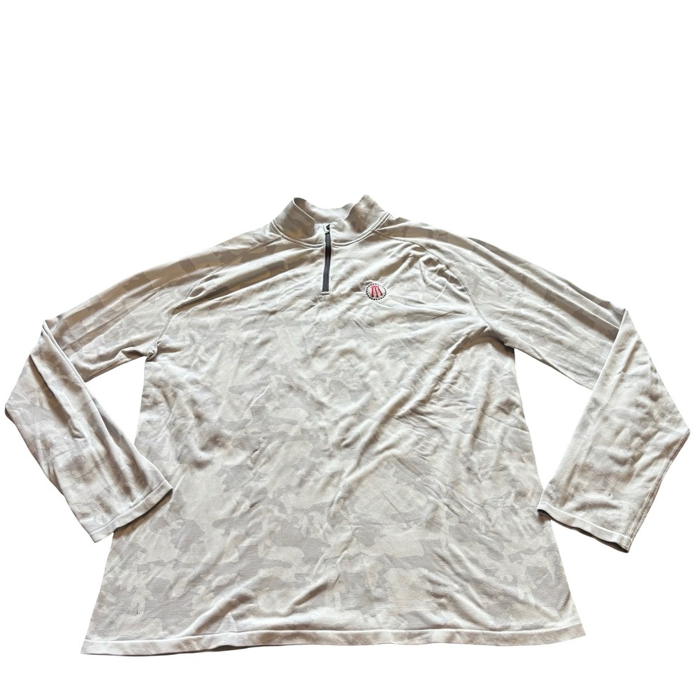 UNRL Barstool Sports Mens XL Quarter Zip Pullover Camo Gray Performance Shirt